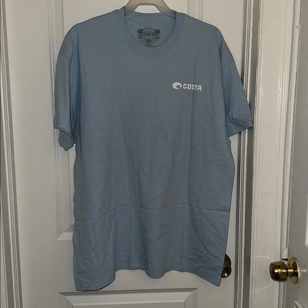 Costa Light Blue Short Sleeve Logo T-Shirt